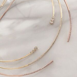 AMAZING! Never Worn! “EF Collection” 14k Gold Micro Diamond Collar Necklace!!